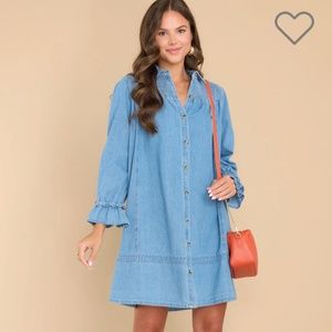 On My Way Chambray Dress - Medium (fits like an XXL)